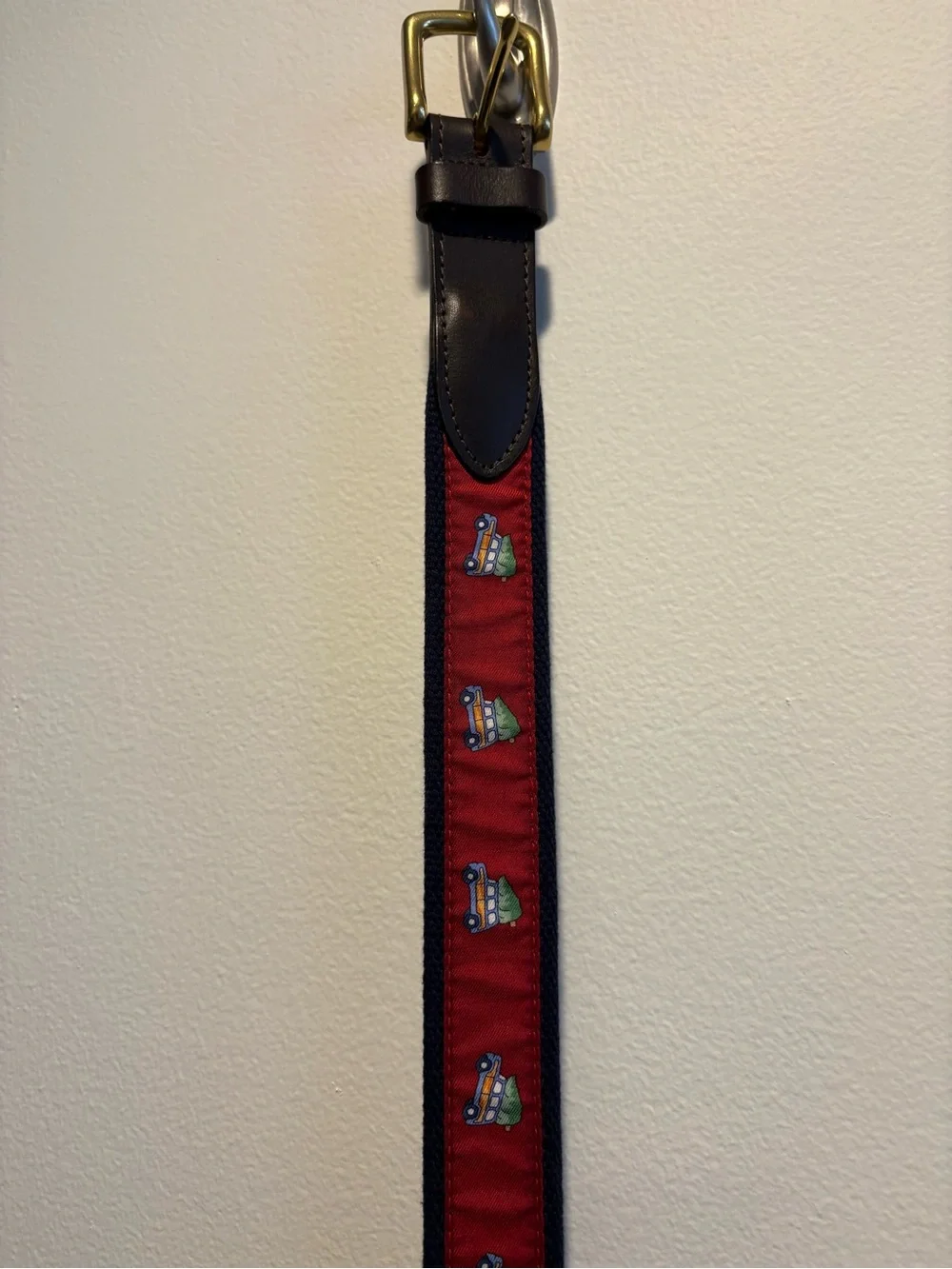Vineyard Vines || Christmas Tree Trucks Belt Red 36